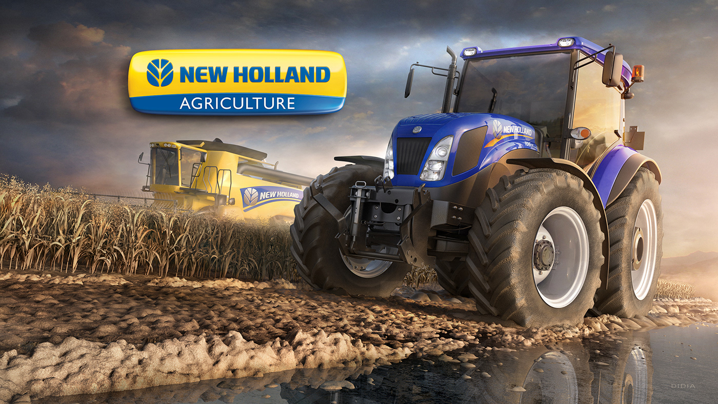New Holland CGI Tractor agriculture farm combine harvester