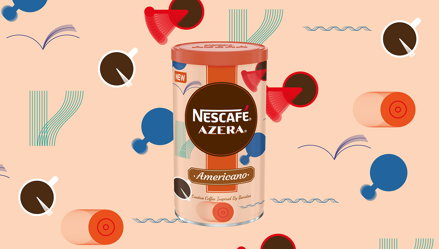 nescafe Azera Competition Coffee sound packingdesign packing minimal ILLUSTRATION 