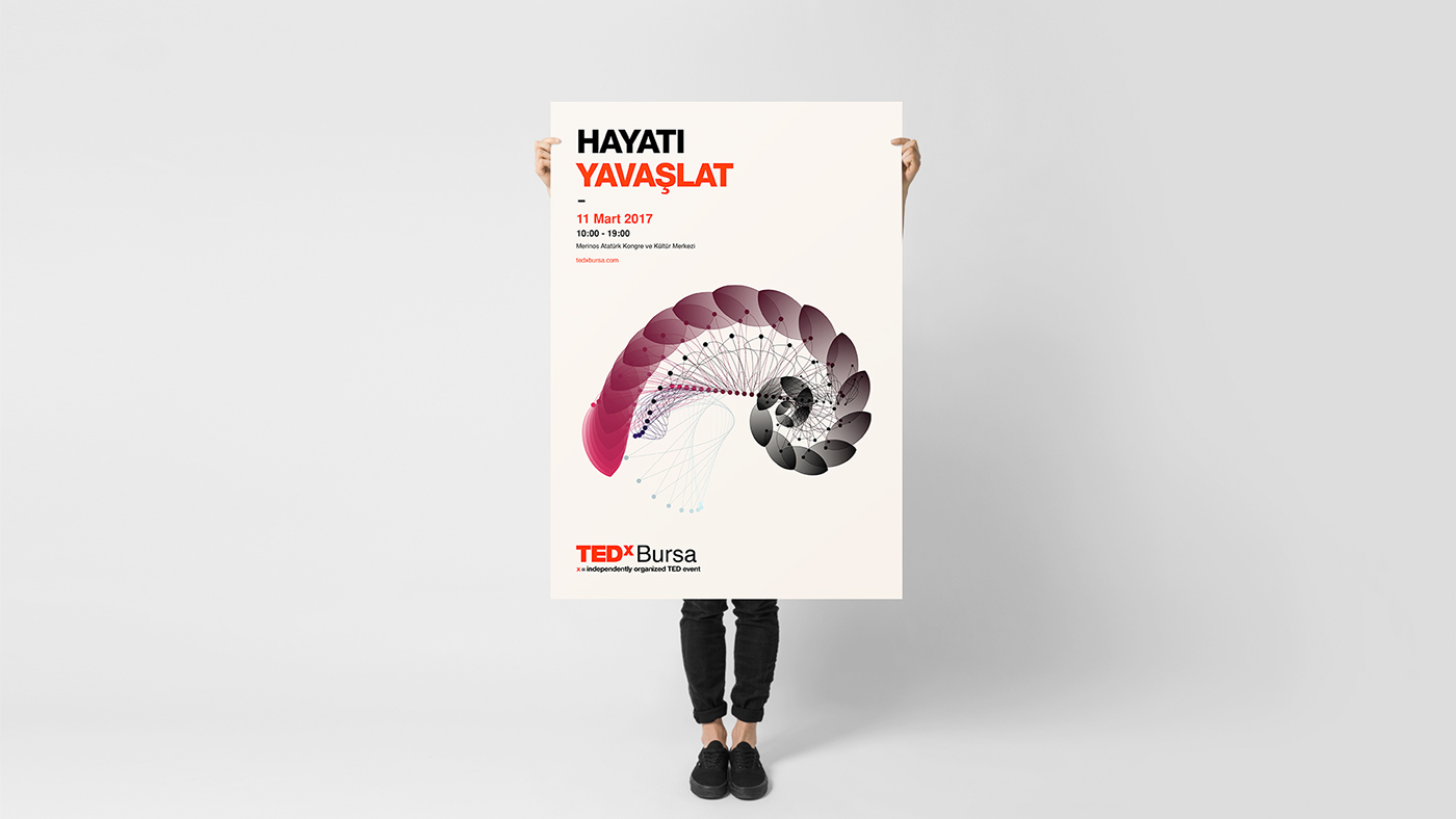 TEDx tedxbursa slow food Fibonacci minimal poster helvetica