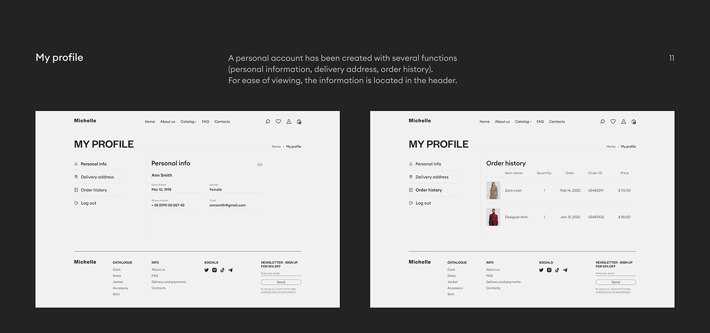 Clothing concept design Ecommerce Fashion  online store UI ux Web Design 