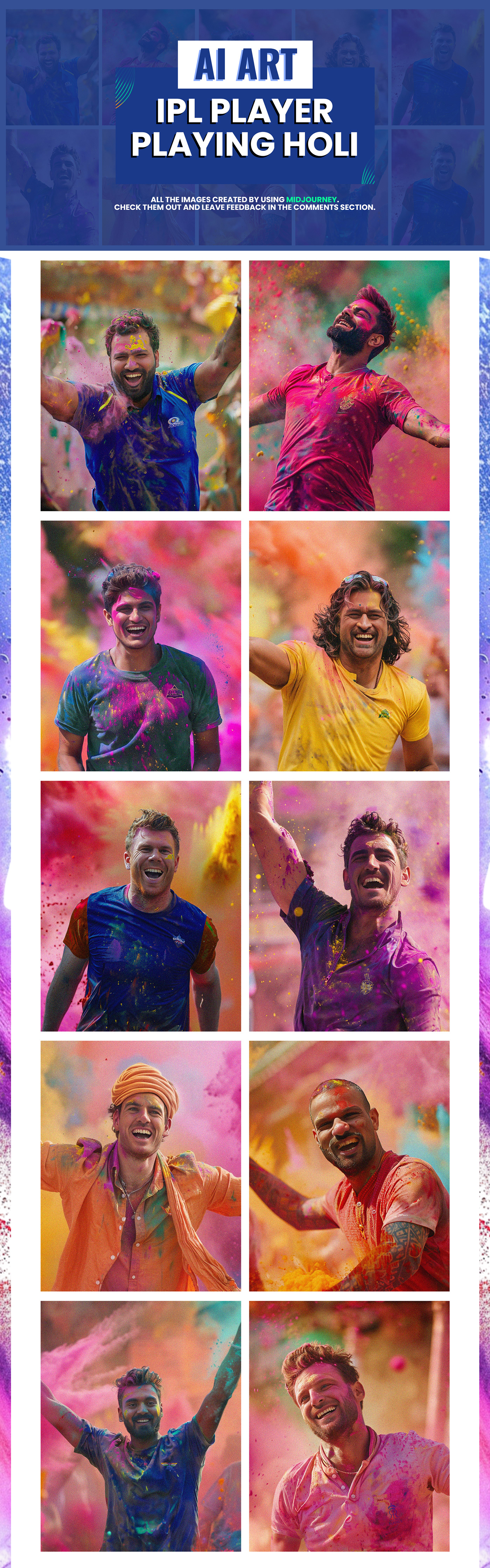 Images created by using Midjourney. Tried to capture all the emotions and excitement of players.