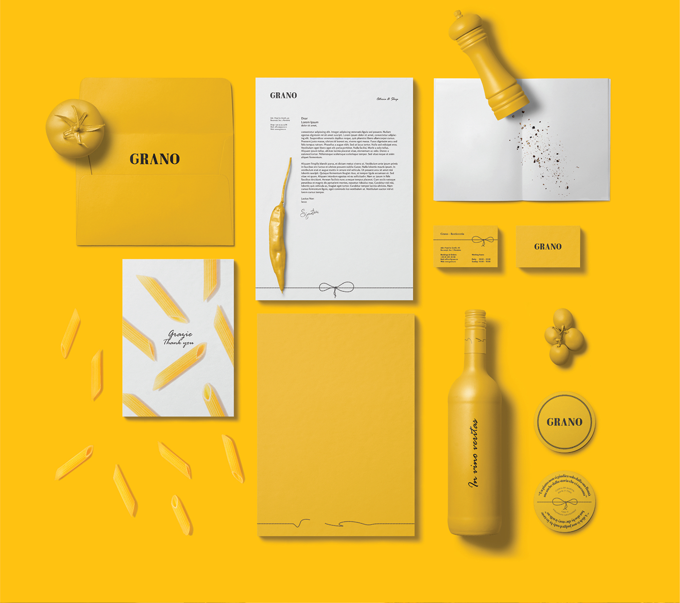 branding  restaurant italian Food  wine Packaging stationary logo graphic design  art direction 