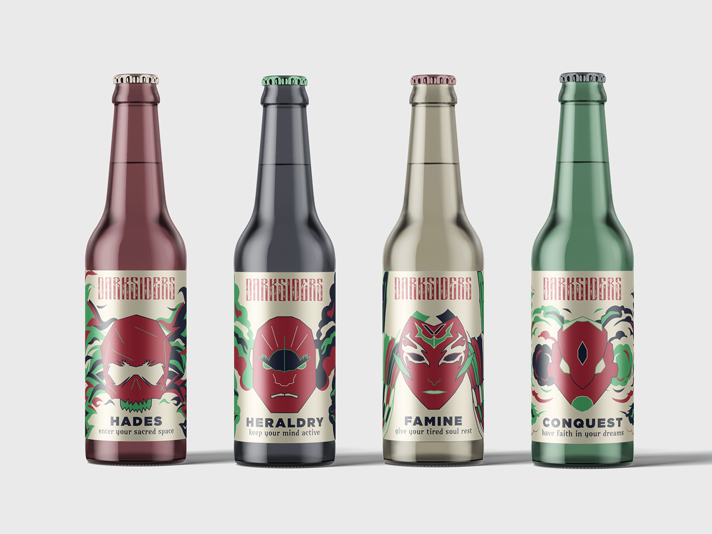 Advertising  apocolypse beer bottle beer label colorpalette   concept design darksiders Magic   Packaging product design 