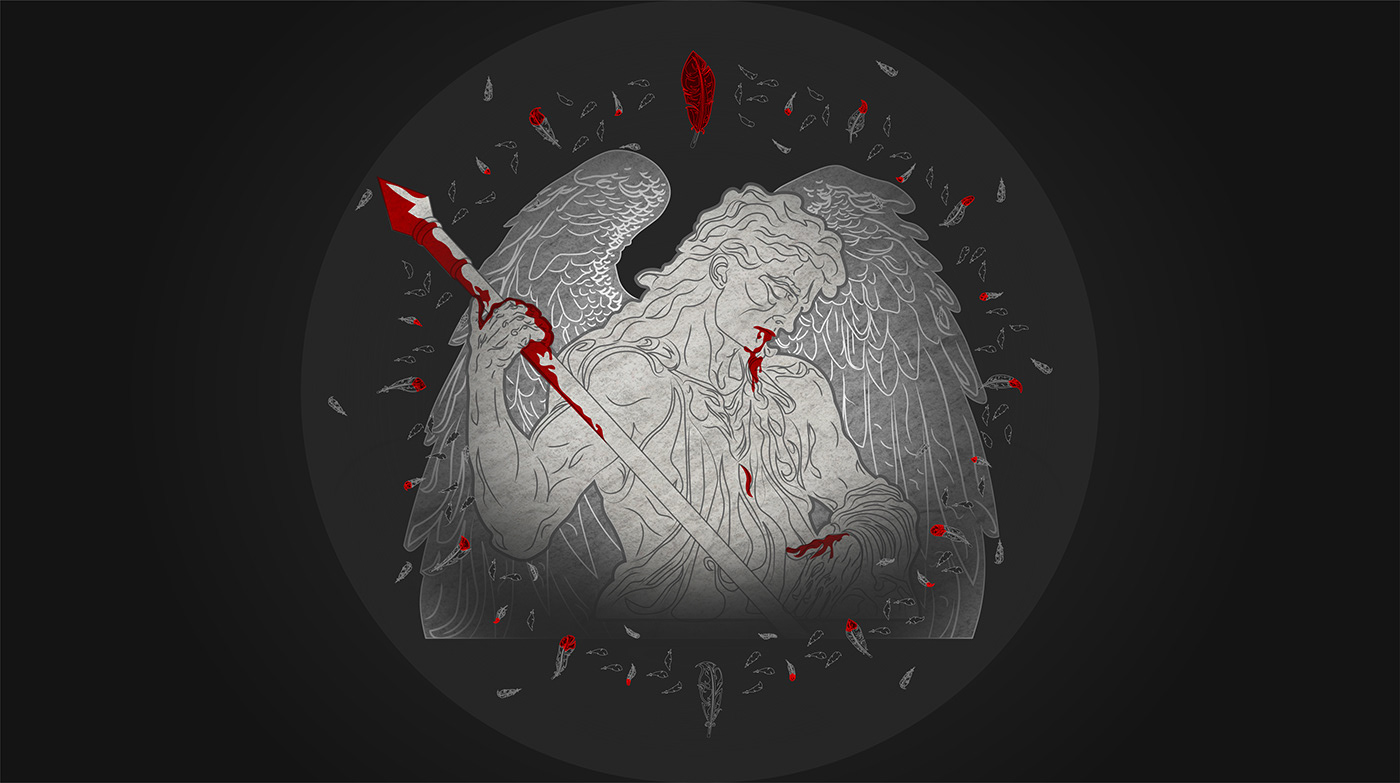 angels Demons blood murder horror music artwork Digital Art  Character design 