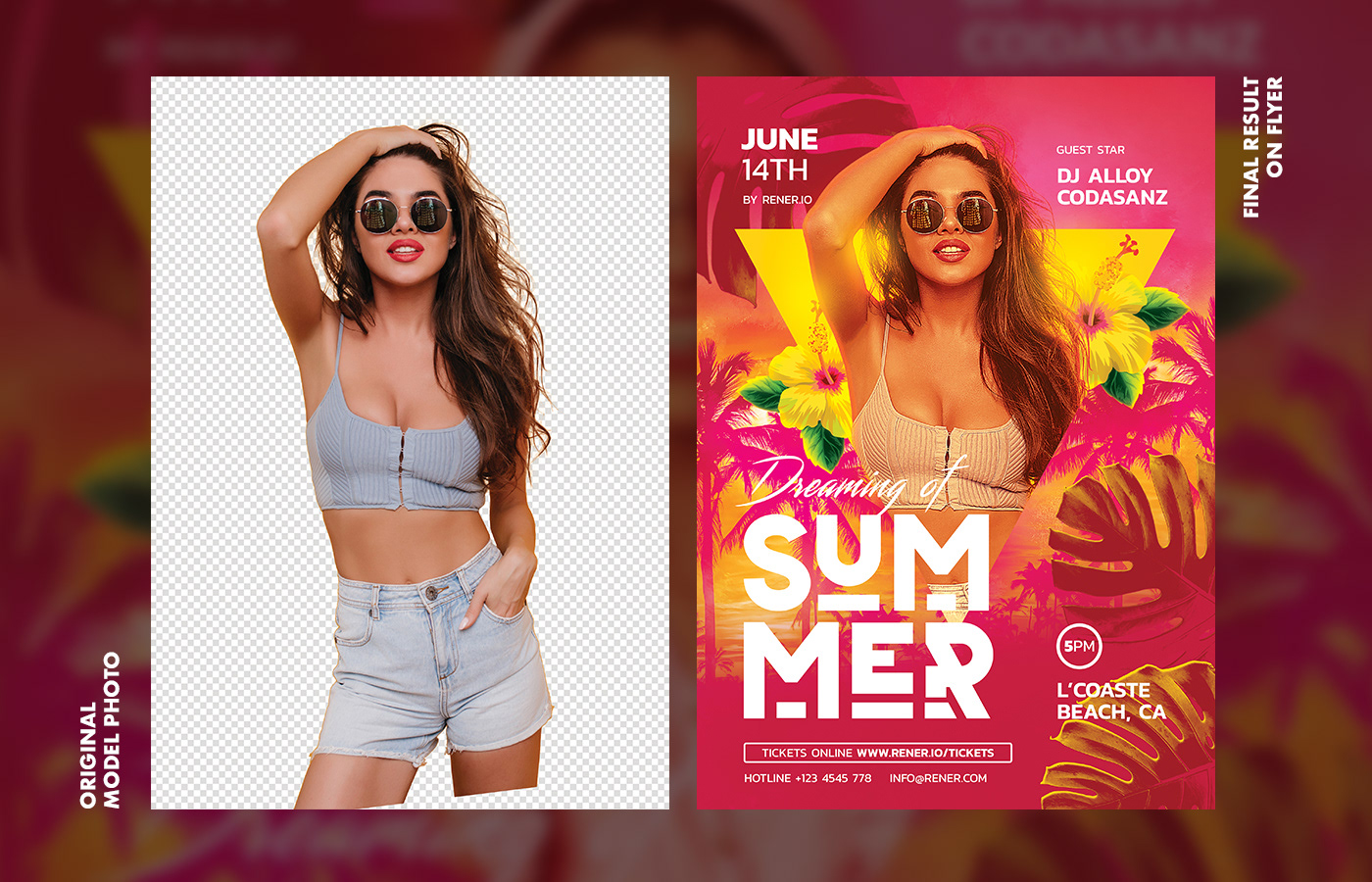 beach creative market dj Event flyer flyer template holidays party summer Tropical