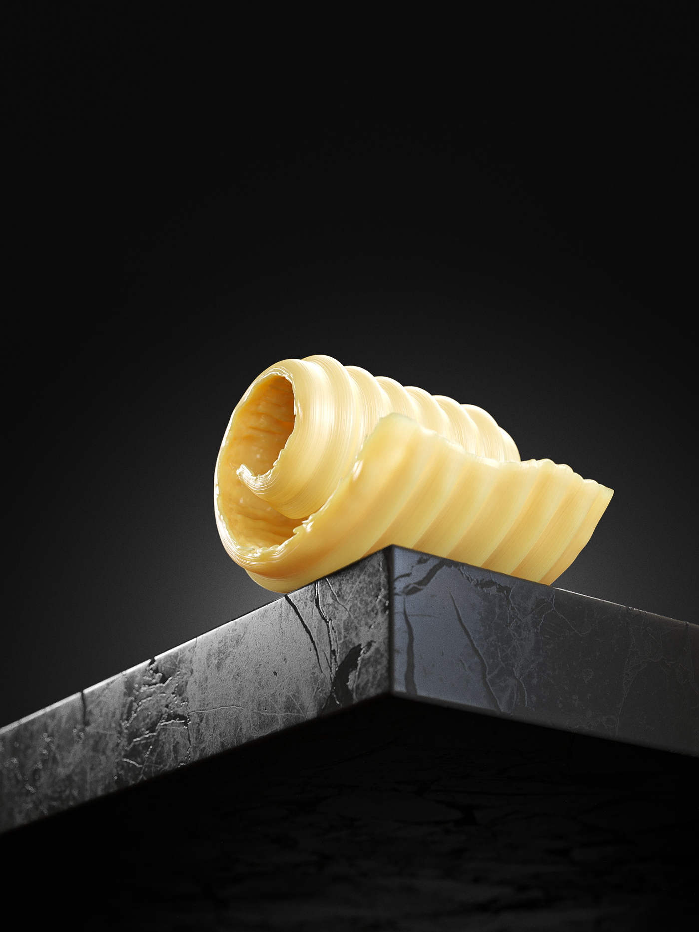 3D butter curl Food  Marble modeling organic Render table texture