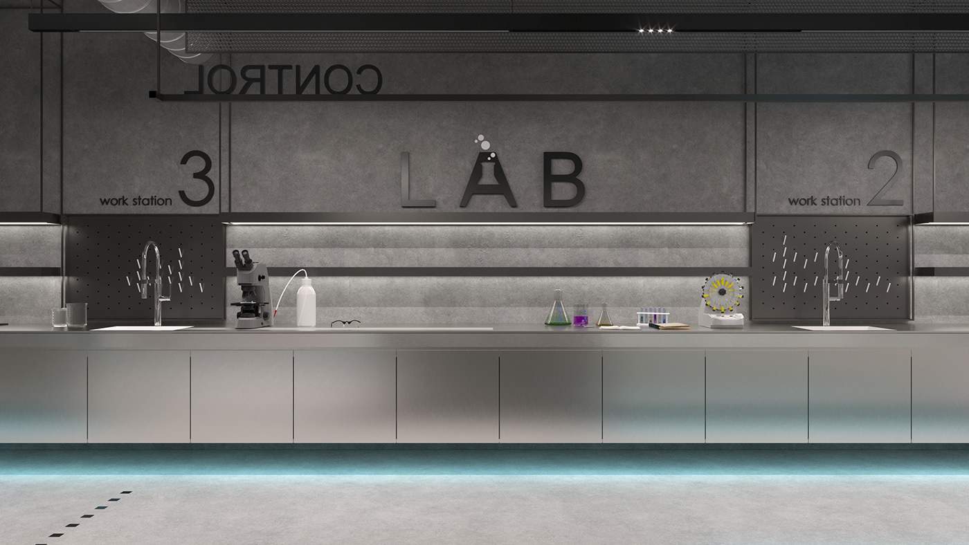 laboratory factory industrial product design  3D interior design  visualization architecture Render corona