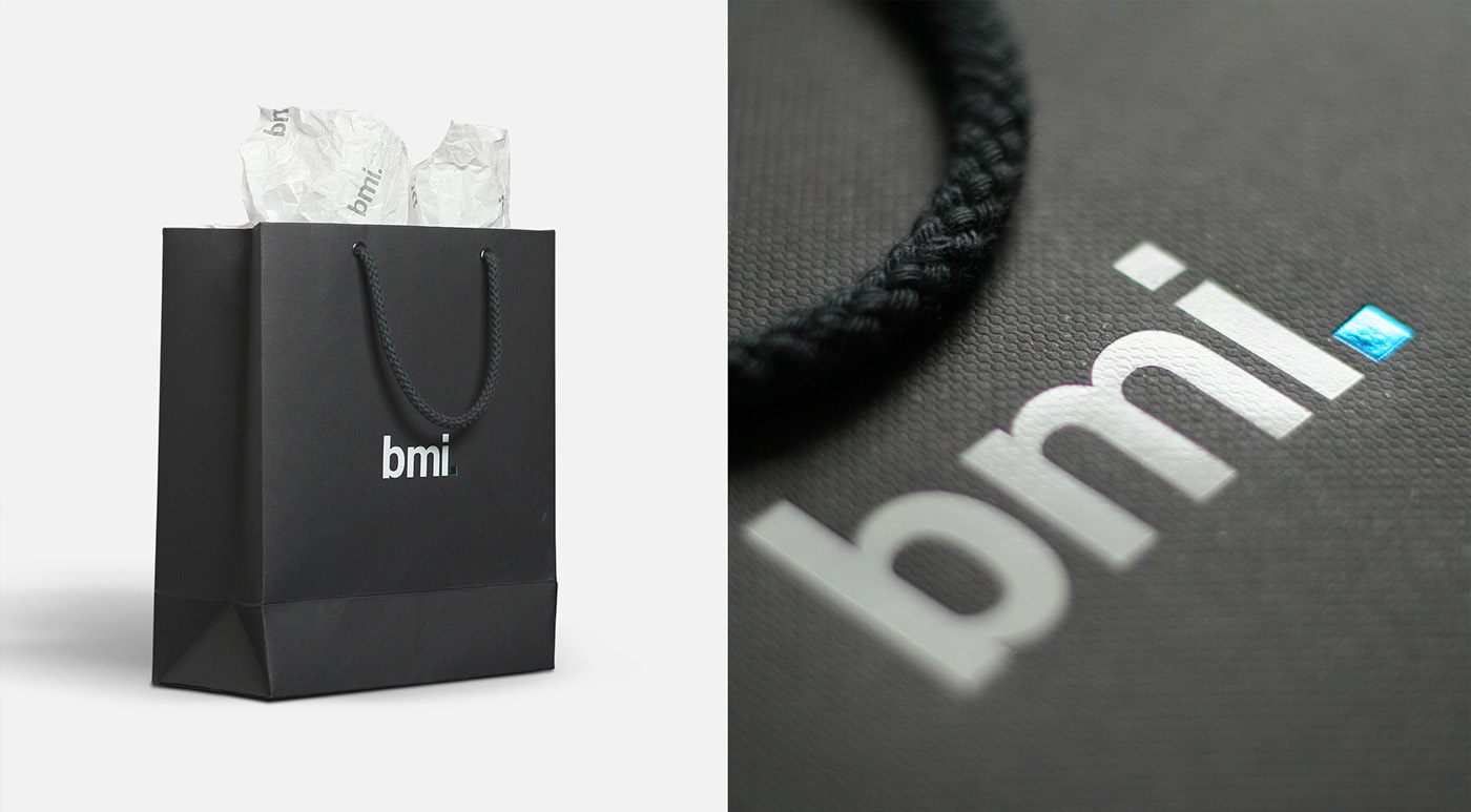 Rebrand Consulting blue branding  BMI management stationary letterpress