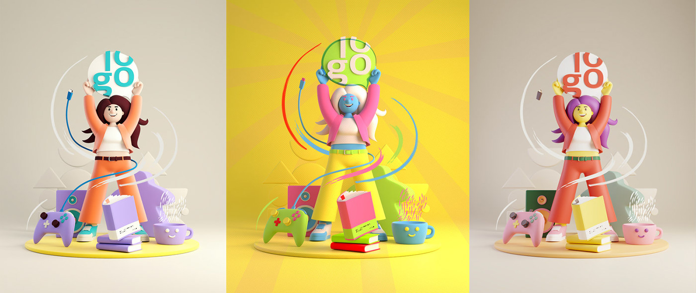 3D Character music poster videogame c4d cinema4d