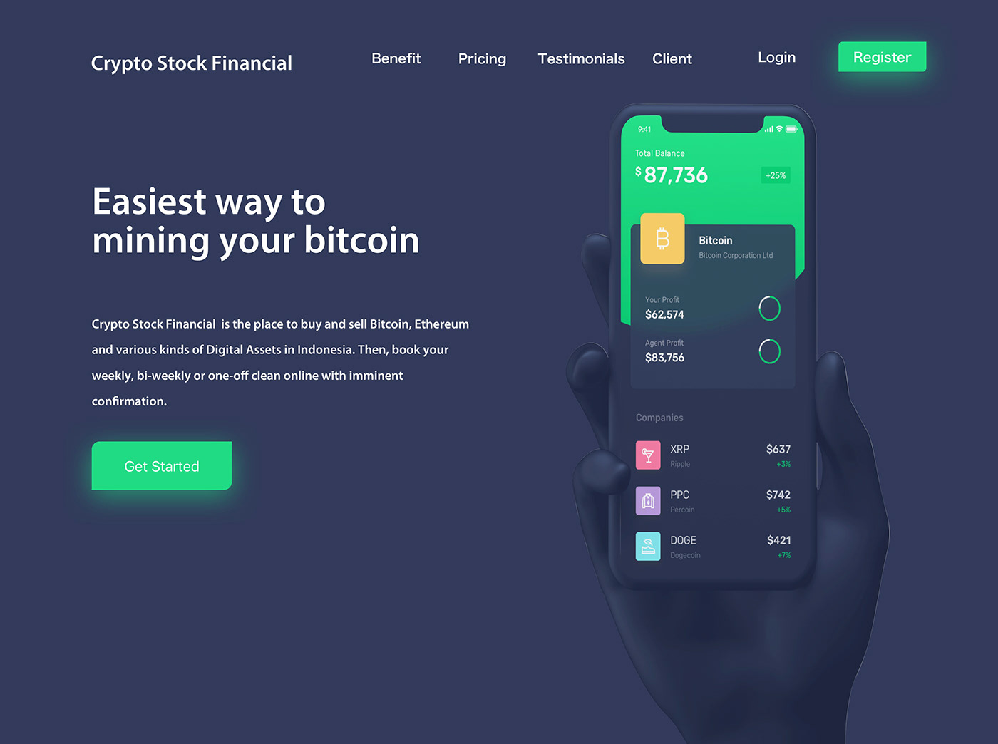 blockchain finance app design UI ux