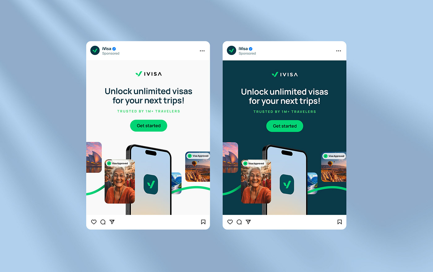 visual identity ads Social media post Travel travel design Visa traveling Instagram Post Socialmedia Social Media Design