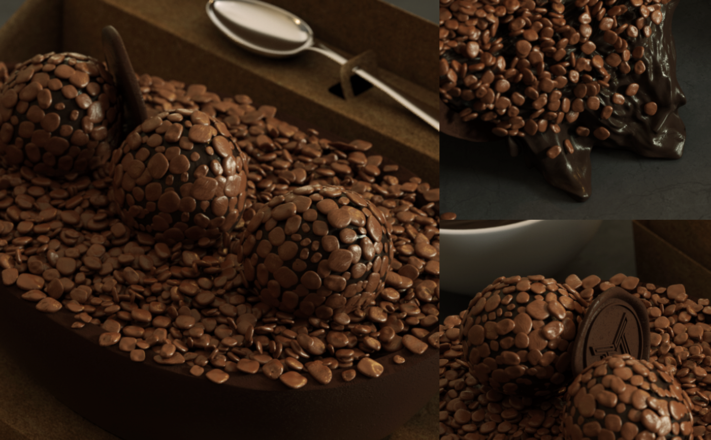 CGI cinema4d Easter páscoa chocolate Coffee octane Packaging Food  cacao