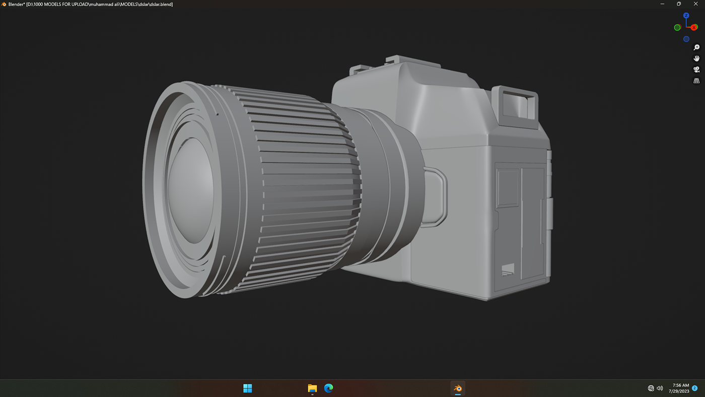 Detailed solid preview of the Quantum DSLR model, highlighting intricate design