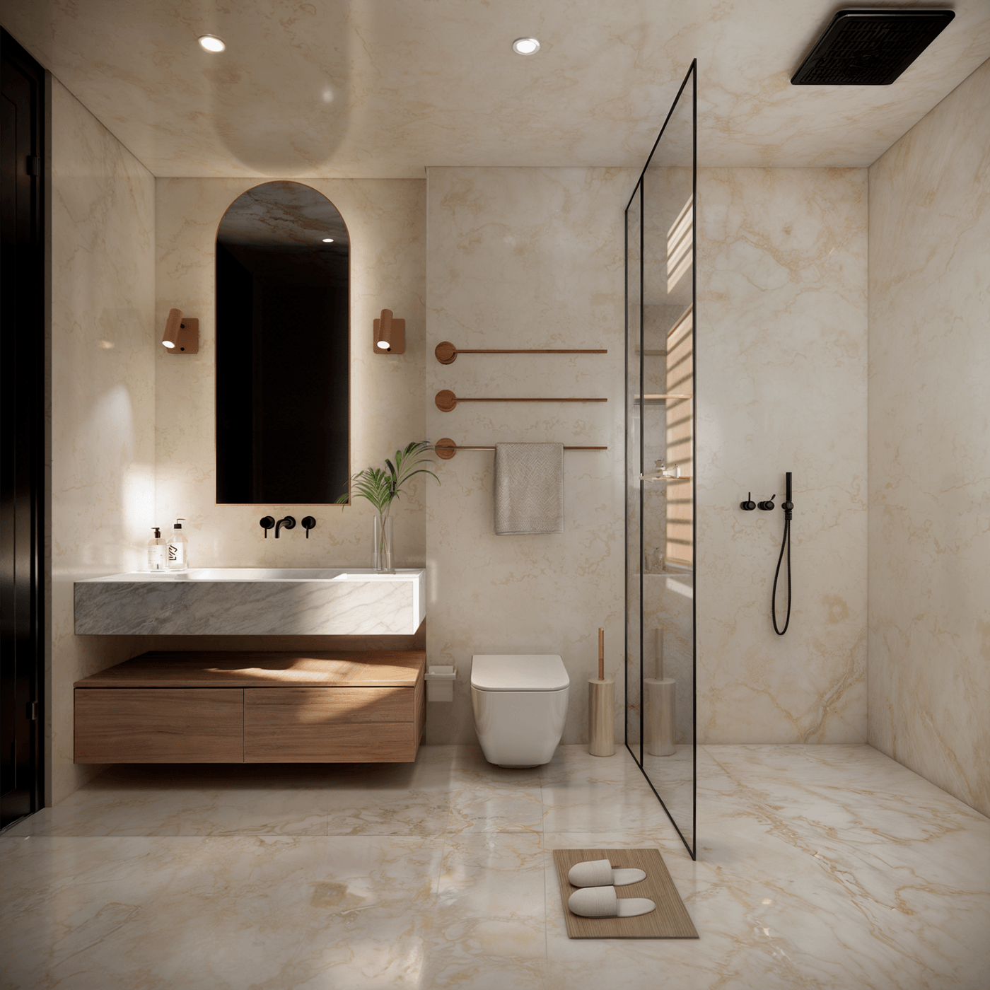 diseño interior arquitectura baño 3D Render visualization interior design  architecture