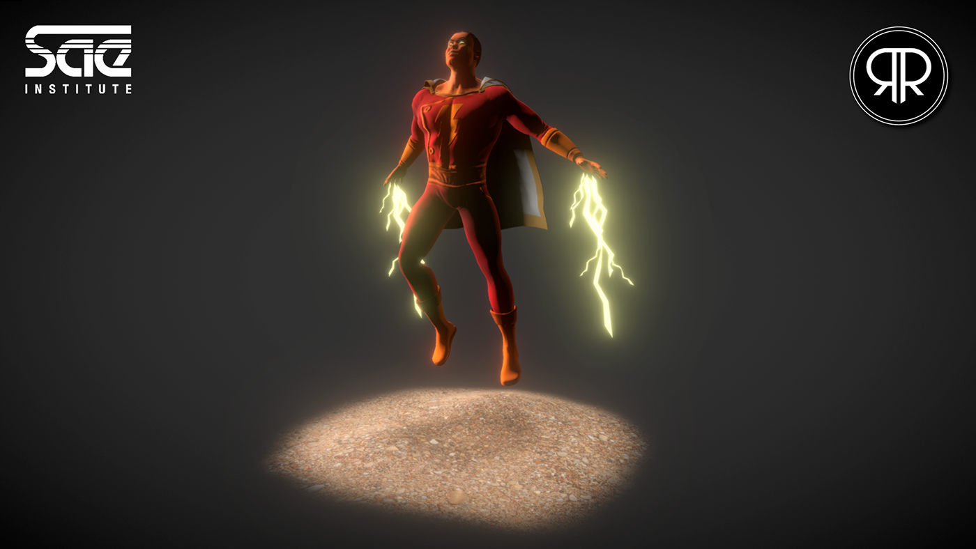 marvel Shazam 3D model Character design  blender Maya Zbrush SuperHero superheroe