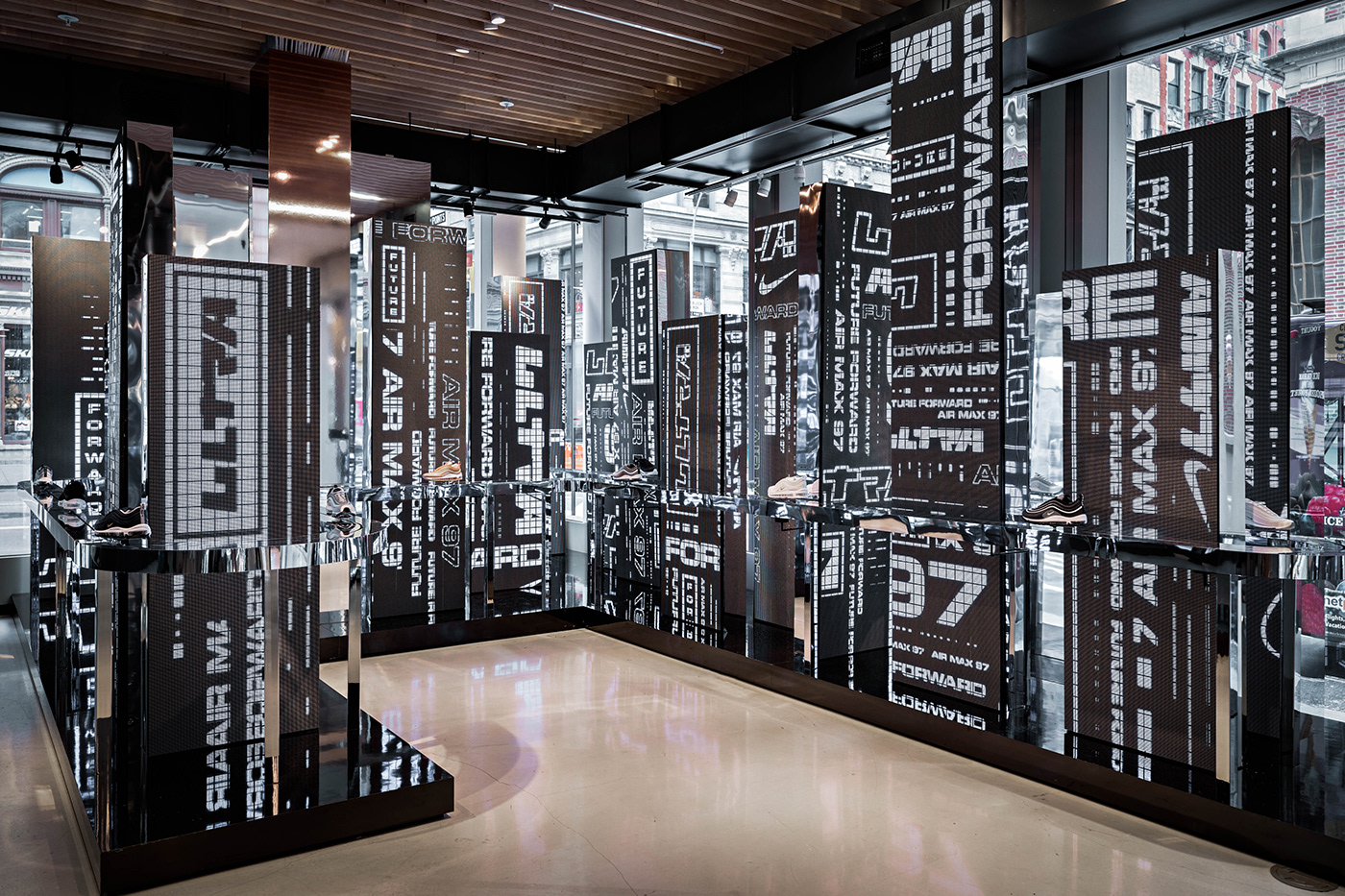 architecture ArtDirection branddesign digitaldesign exhibitiondesign installation interiors Nike NikeDesign setdesign