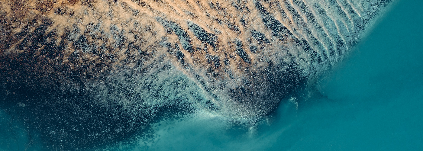 Aerial beach coastline coral FINEART Ocean reef sea water abstract