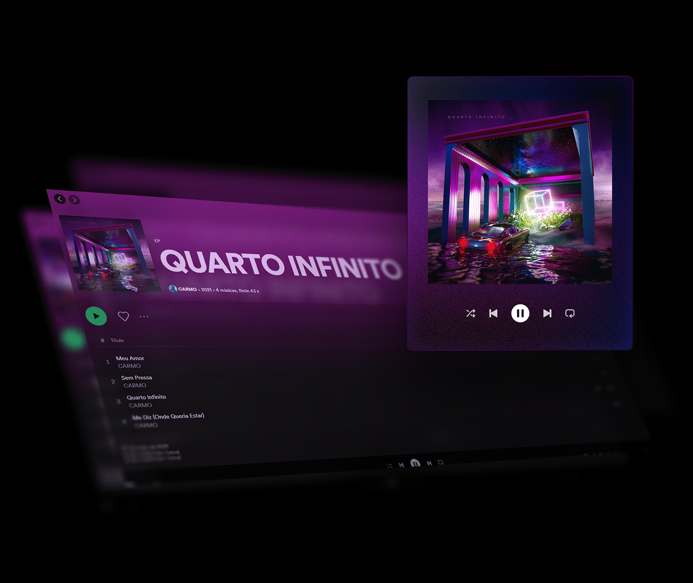 ep cover album cover blender 3D modern chrome carmo Lambert Quarto Infinito Relampiou
