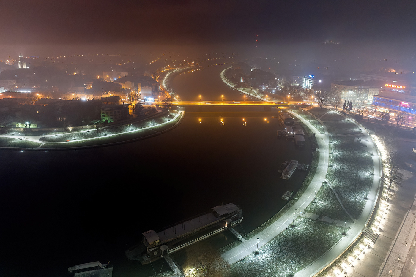 city fog krakow mgła miasto mist night poland polska