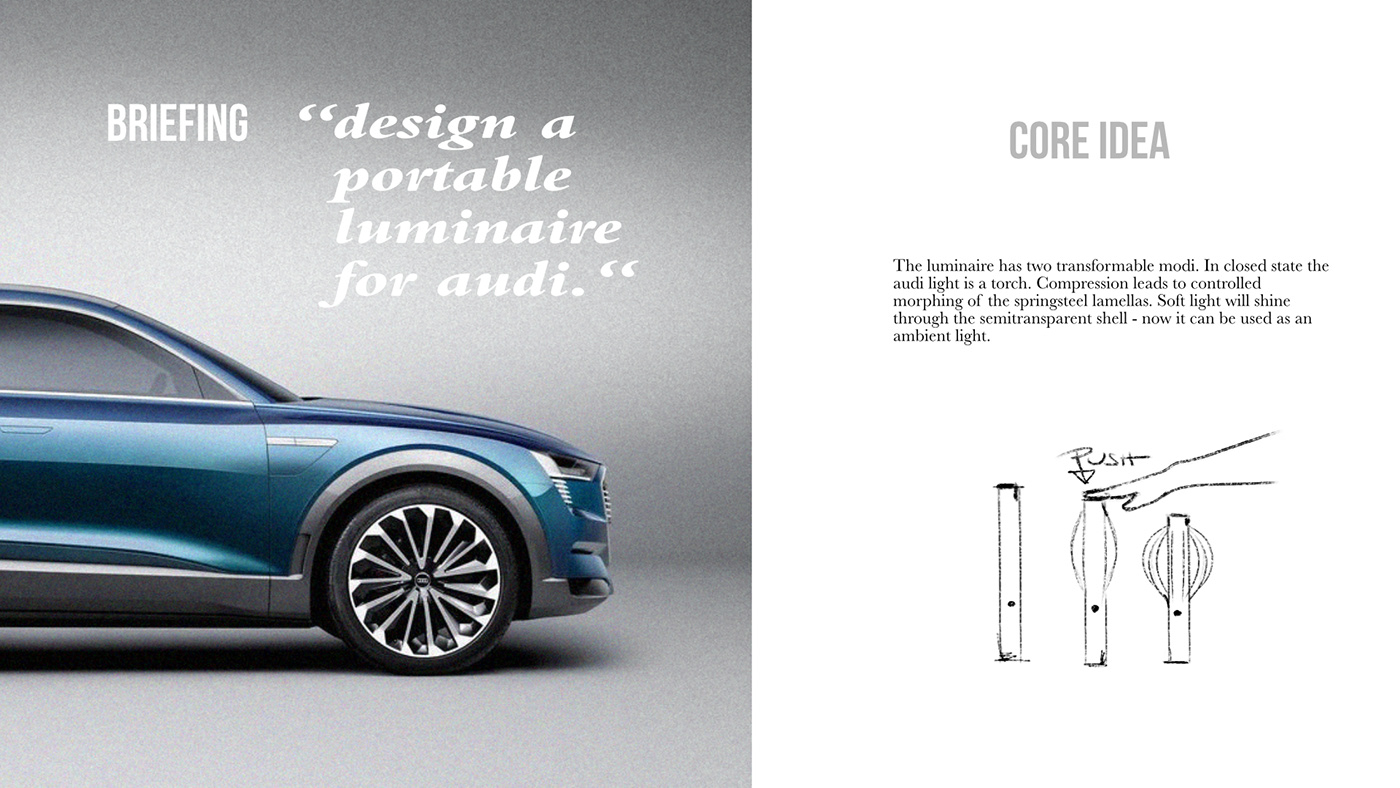 luminaire Audi industrialdesign Render visualization Prototyping consumer electronics