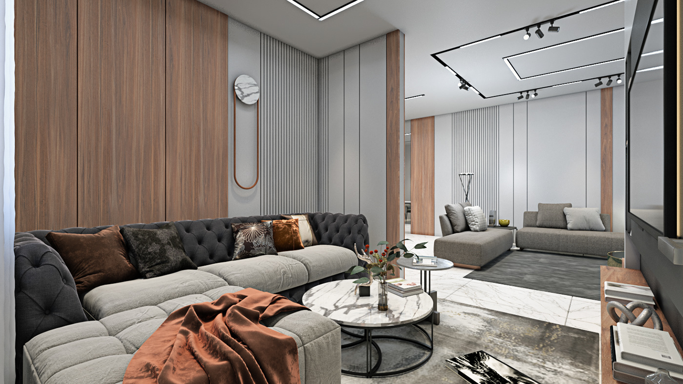 indoor interior design  vray 3ds max modern Render 3D visualization