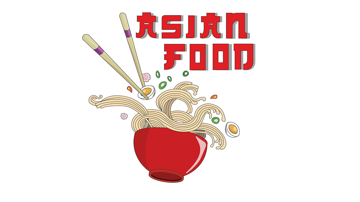 Food  motion graphics  animation  logo Asian Food graphic design  ramen