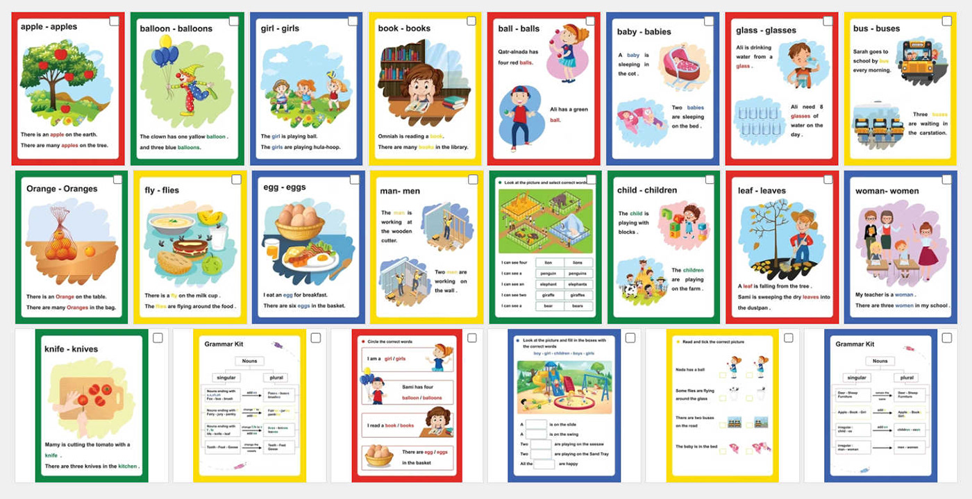 book learning kids singular Education Plural nouns