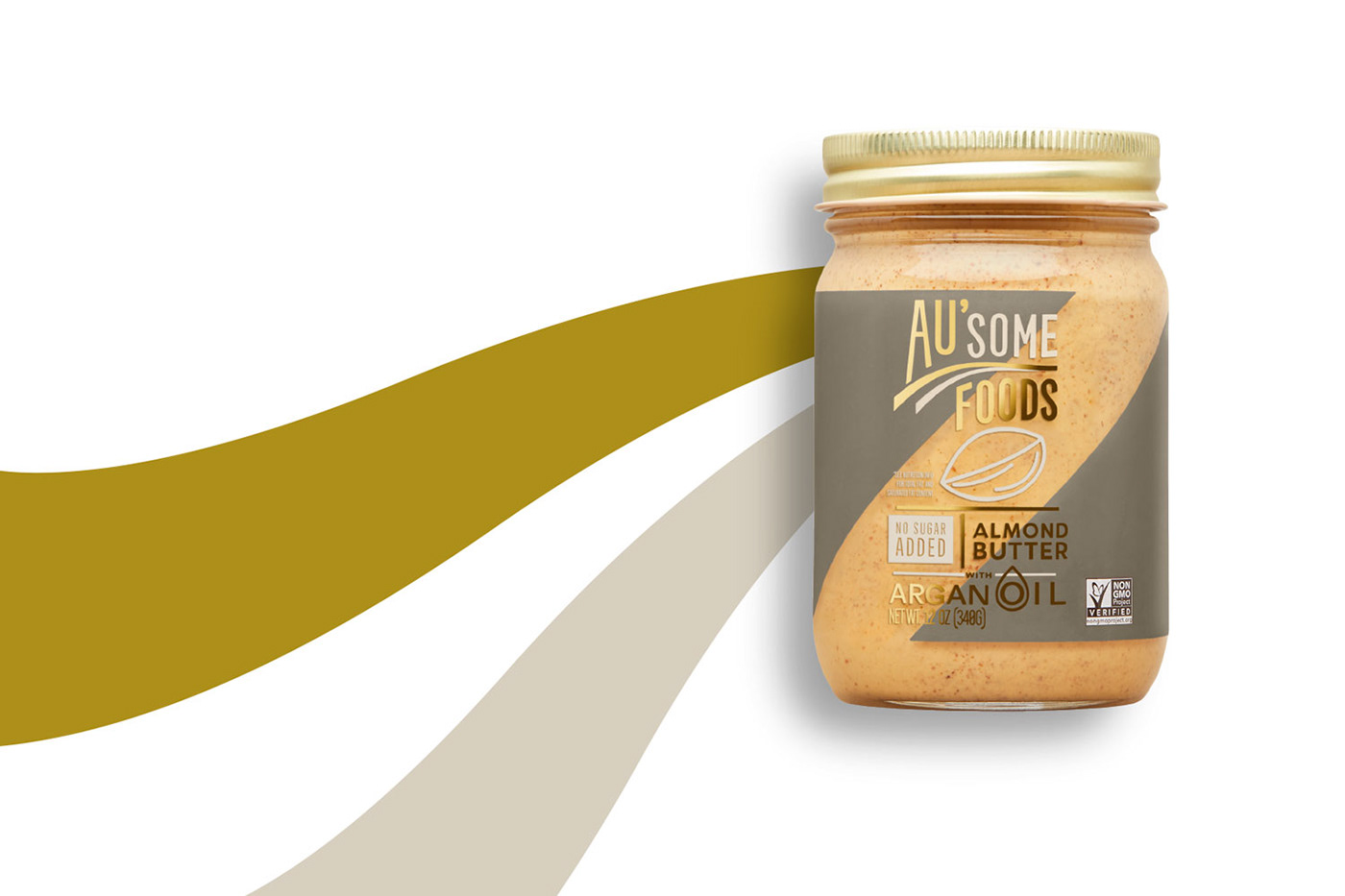 Label jar almond butter Food Packaging packaging design organic Natural Foods foil metallic art direction 