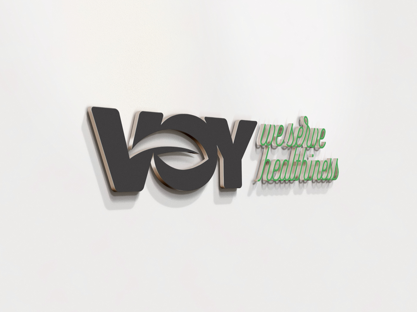 VOY healthy Food  fitness green leaf logo package Saudi F&B