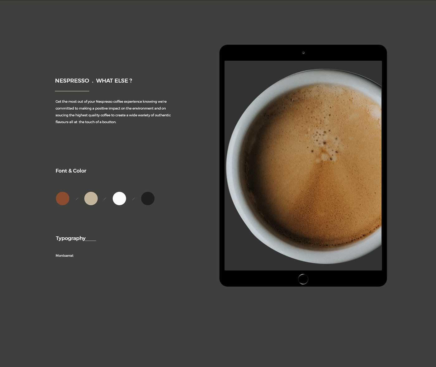 Nespresso Coffee UI ux design