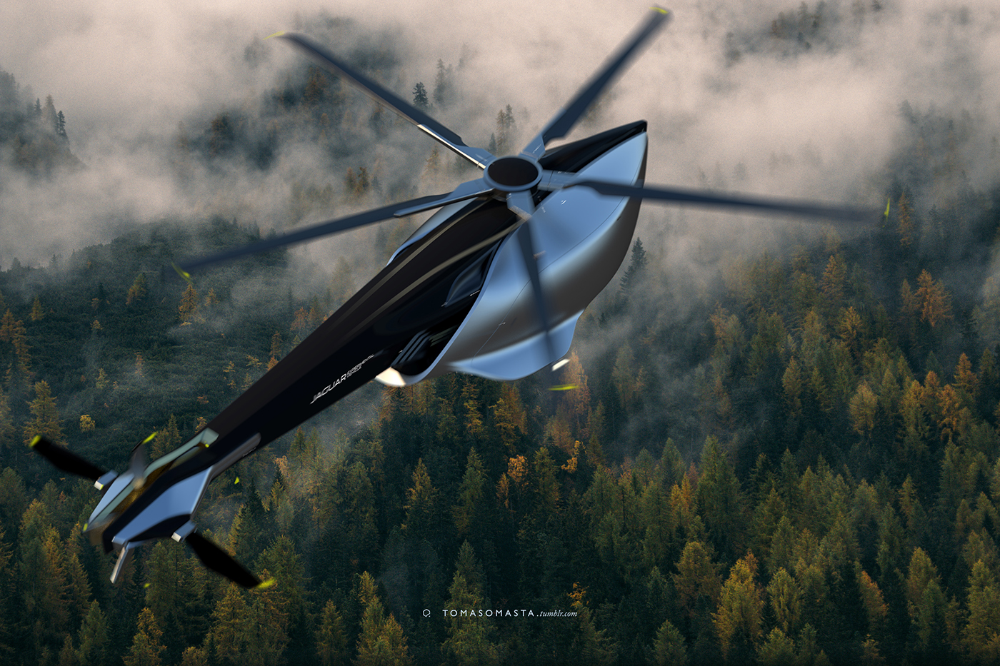 jaguar volanti helicopter concept Coventry model chopper