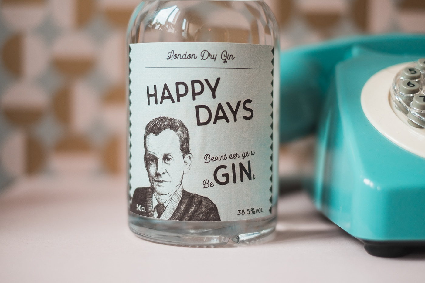gin Label Packaging bottle Product Photography vintage Retro alcohol graphic design 
