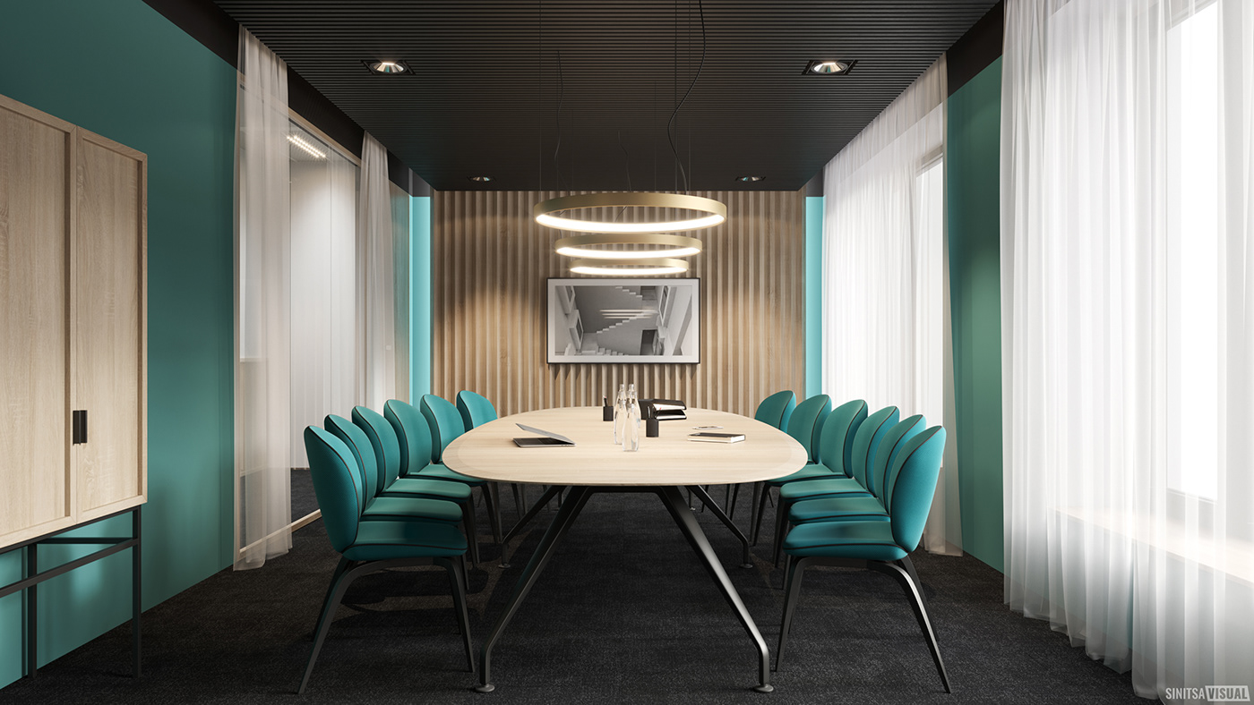 CoronaRender  Interior lounge meeting visual 3D visualization sinitsavisual Office