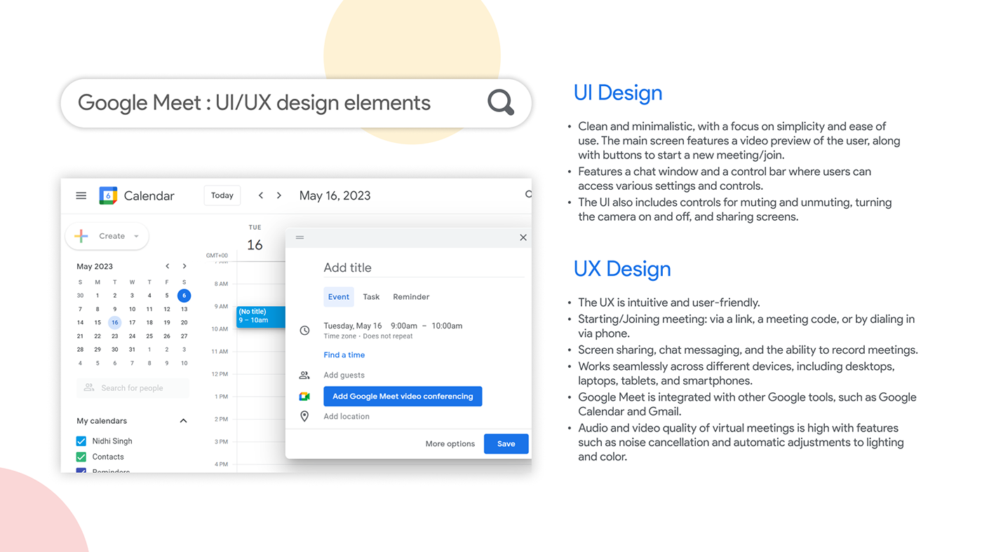 design experience design google google meet interaction UI ui design UI/UX uiux ux