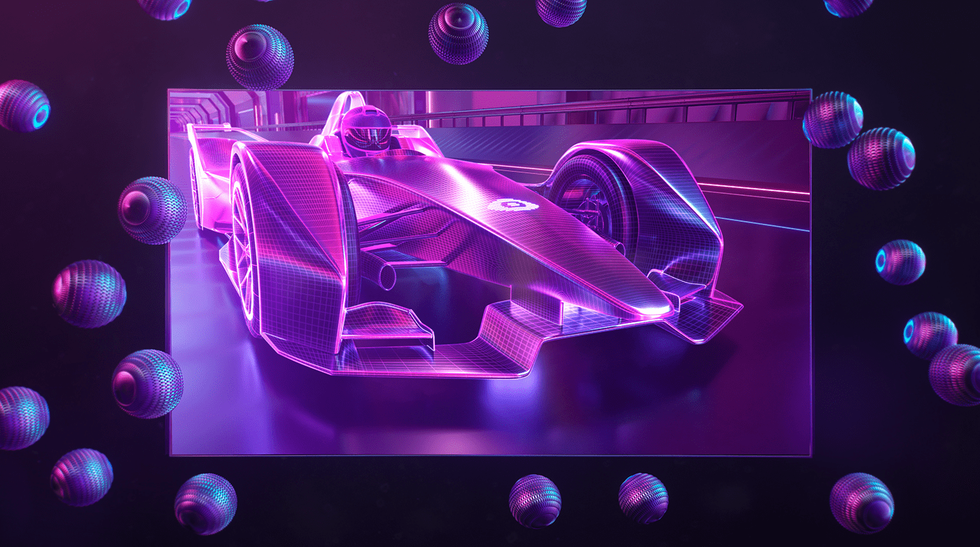 animation  c4d city f1 futuristic neon octane Racing tunnel xparticles