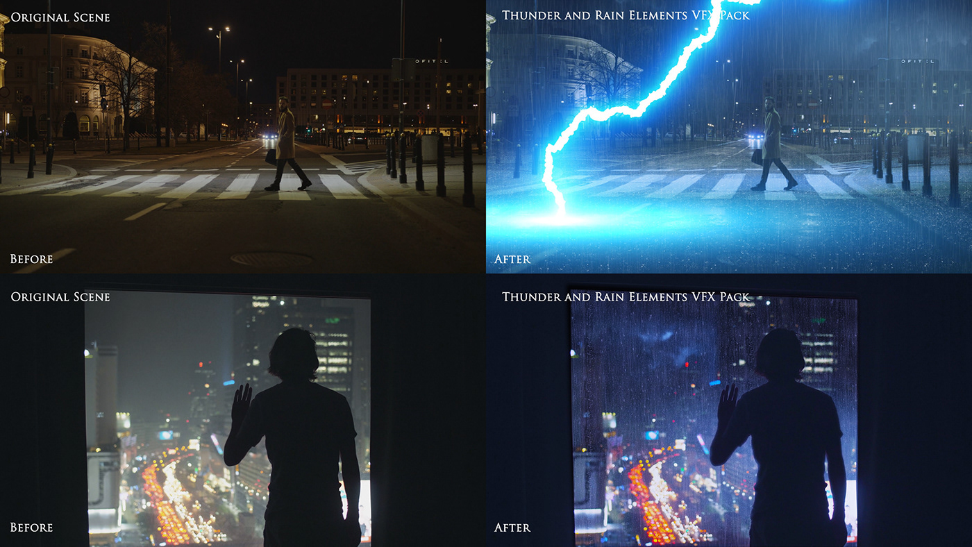 thunder rain Pack elements Nature filmmaking Production rainfall Cinematic Titles vfx