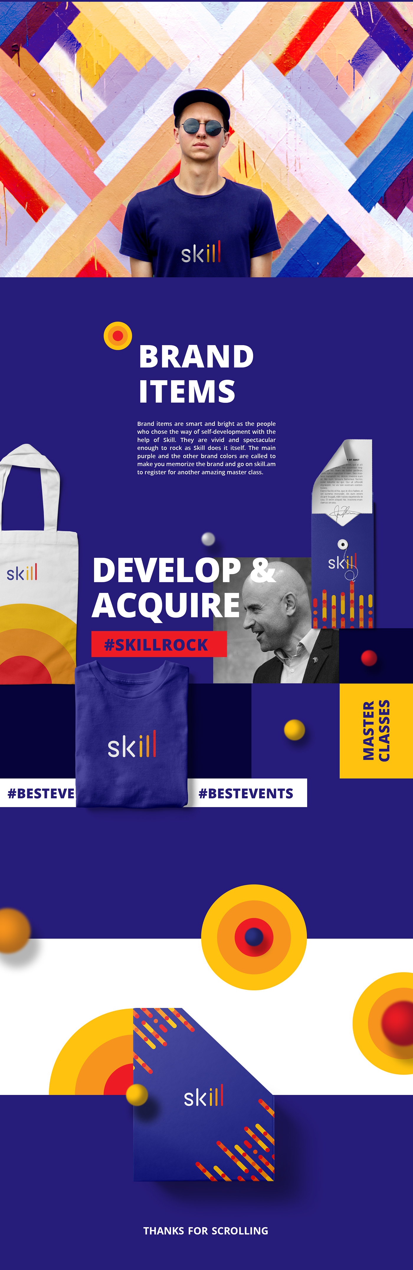 skill branding  logo trainings Logo Design Master Classes Events purple colorful brand identity