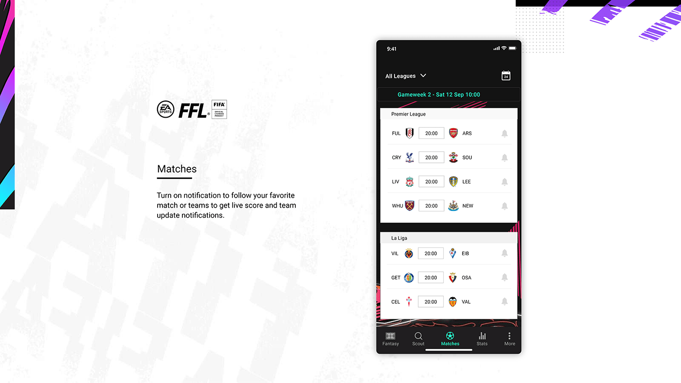 apps EA SPORTS EPL FIFA game Mobile app Premier League ux/ui