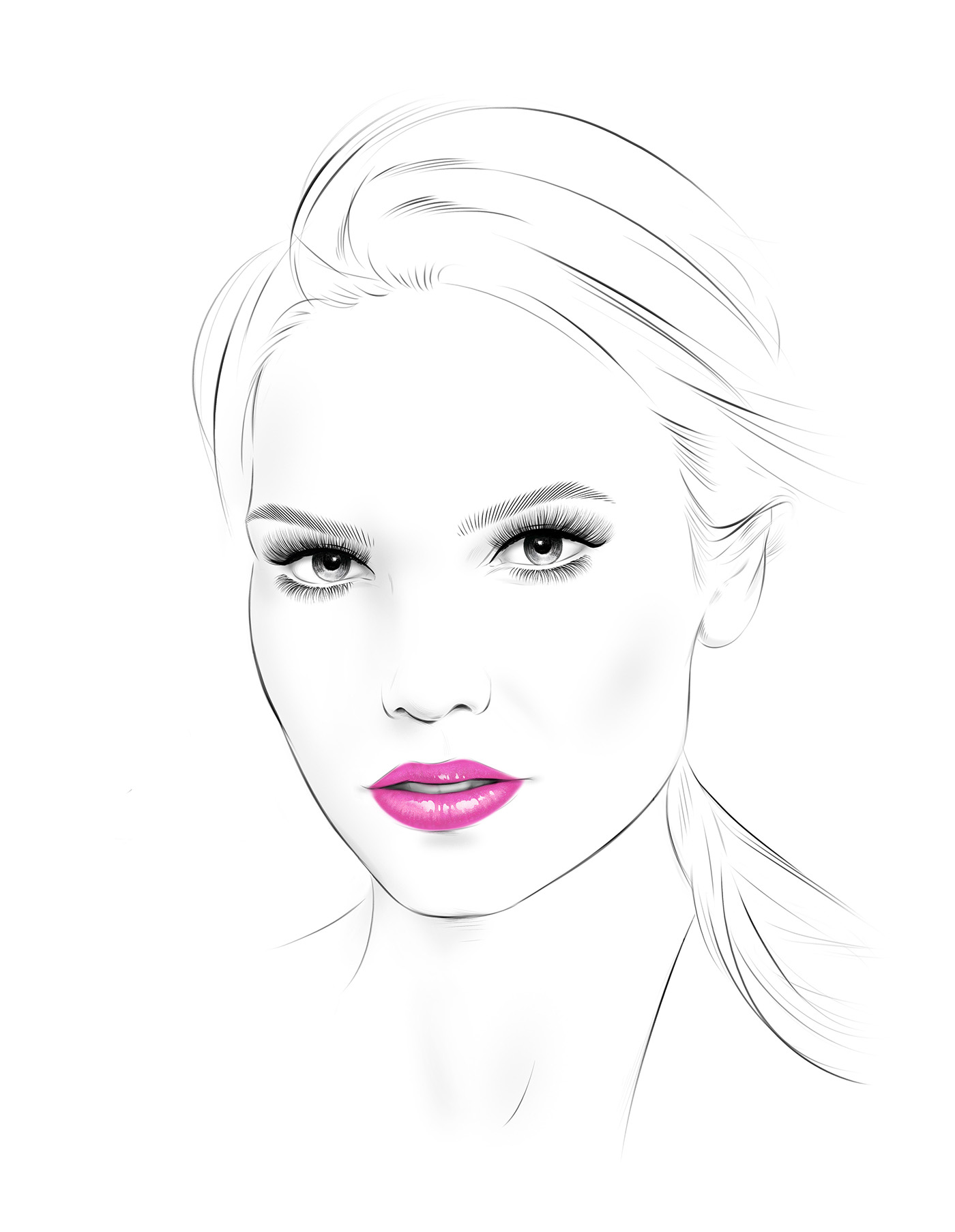 facechart woman Loreal cosmetics beauty makeup Karlie Kloss luma grothe face chart face