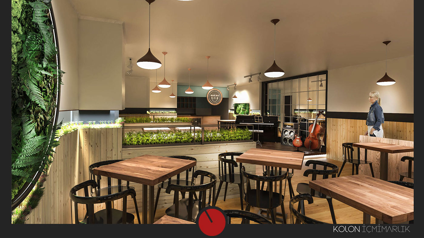 Interior Cafe design restaurant design restaurant cafe green natural fresh