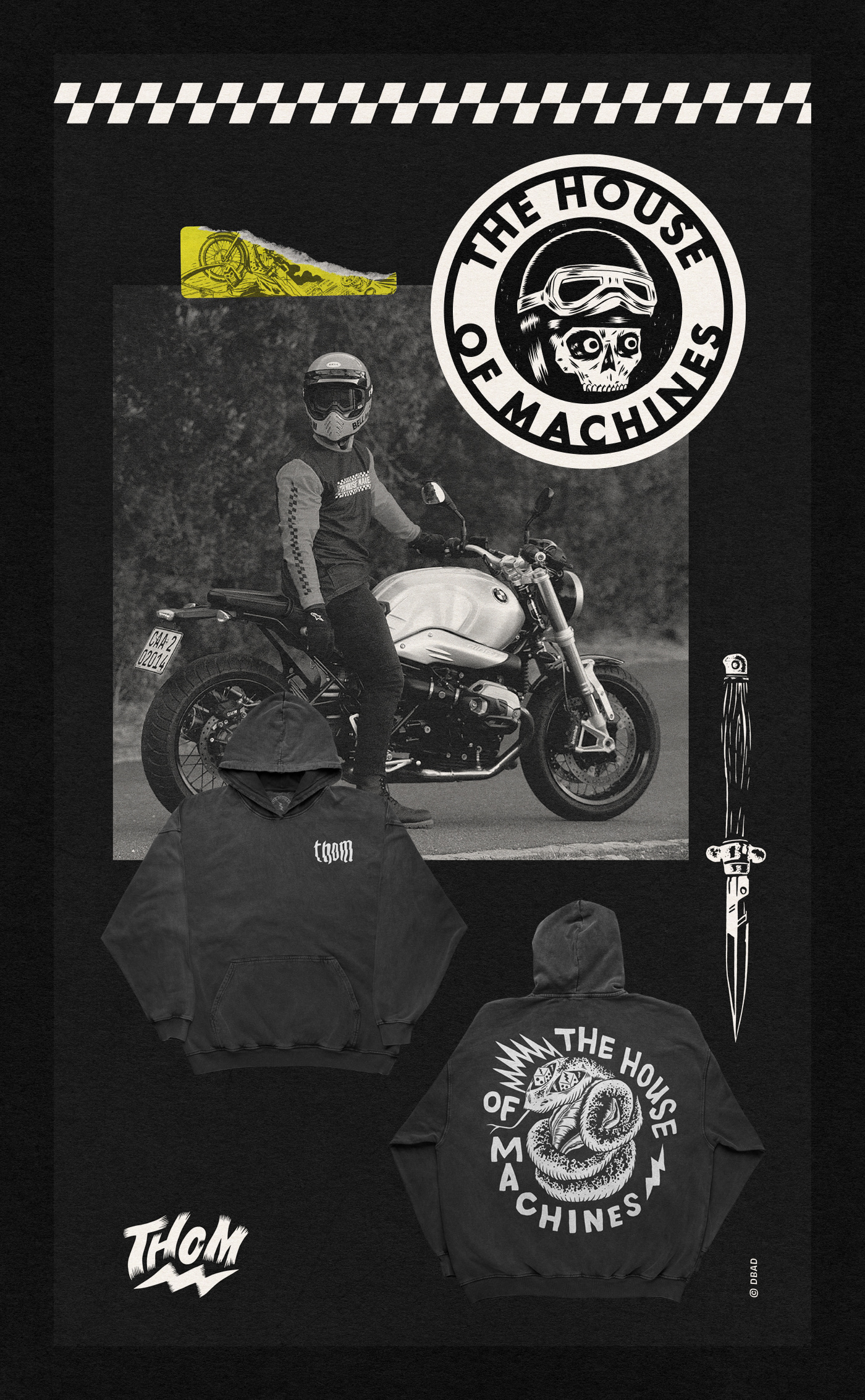 apparel cape town custom bike graphic design  hand drawn ILLUSTRATION  motorbikes streetwear thom t-shirt