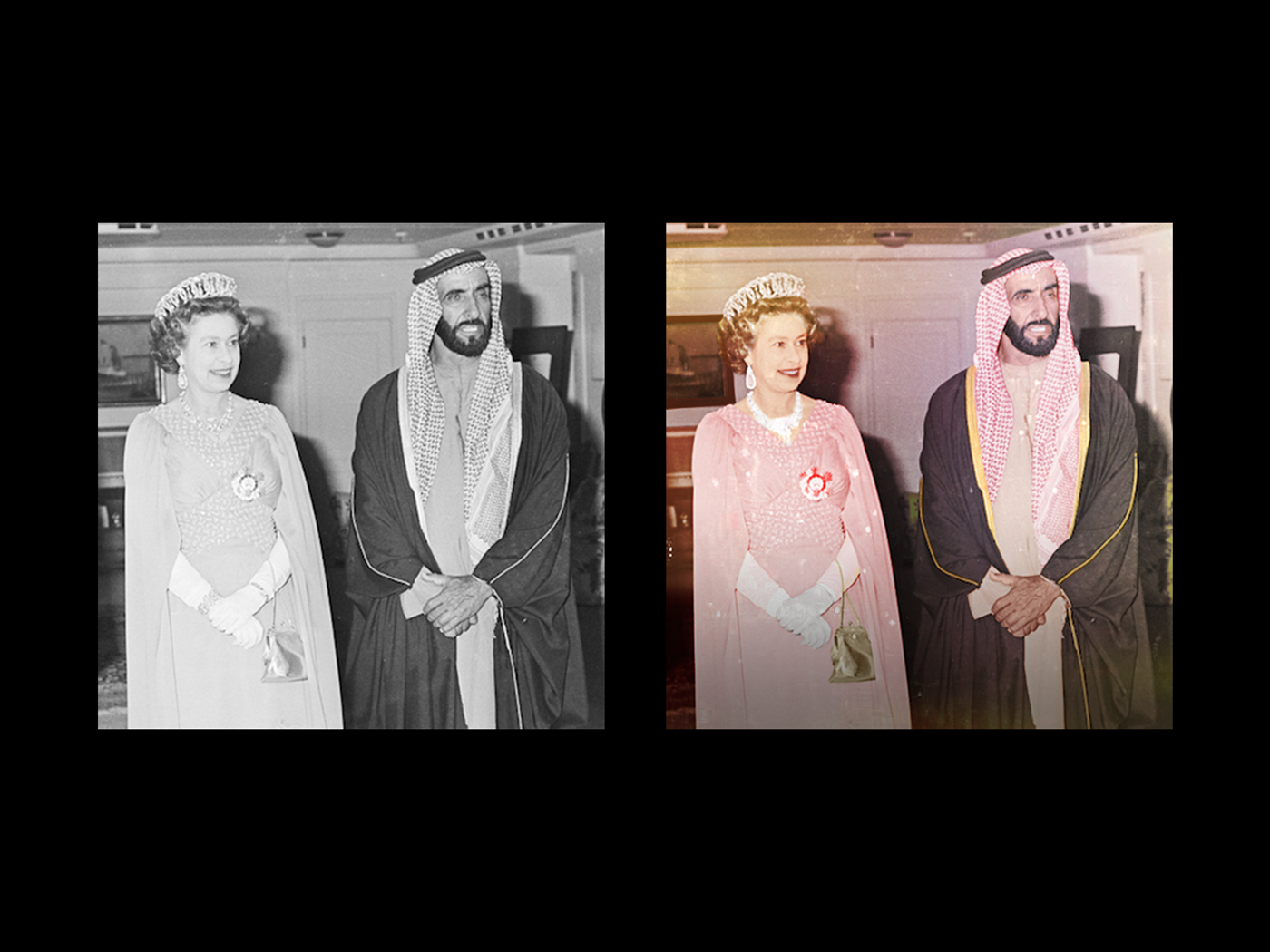 colour restoration old photos sheikh zayed UAE zayed YEAR OF ZAYED