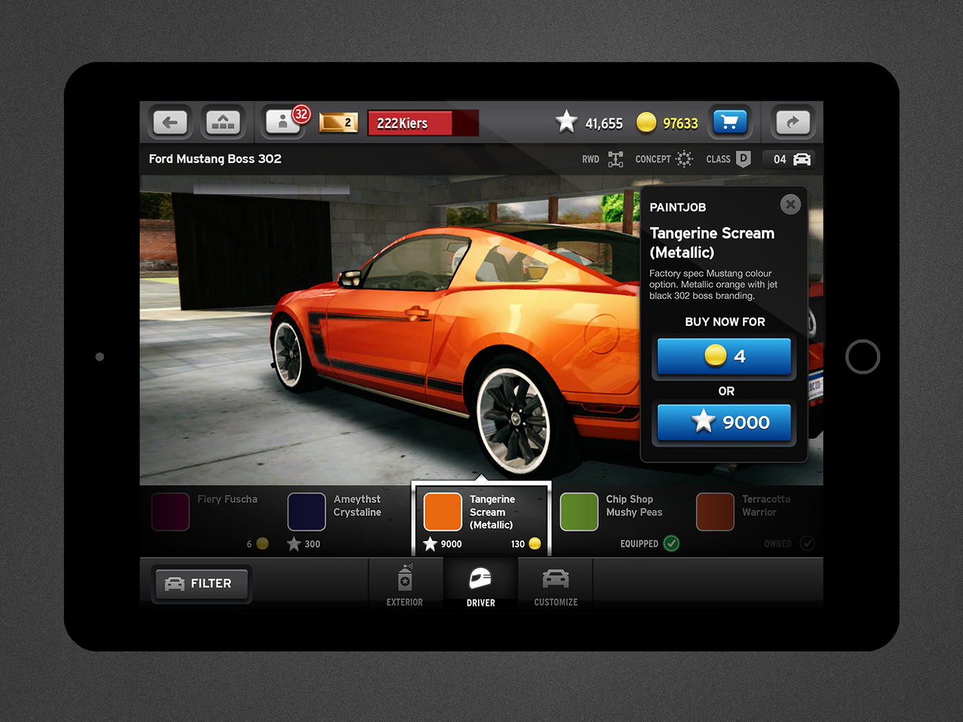Games UI ios driving games iPad ipone