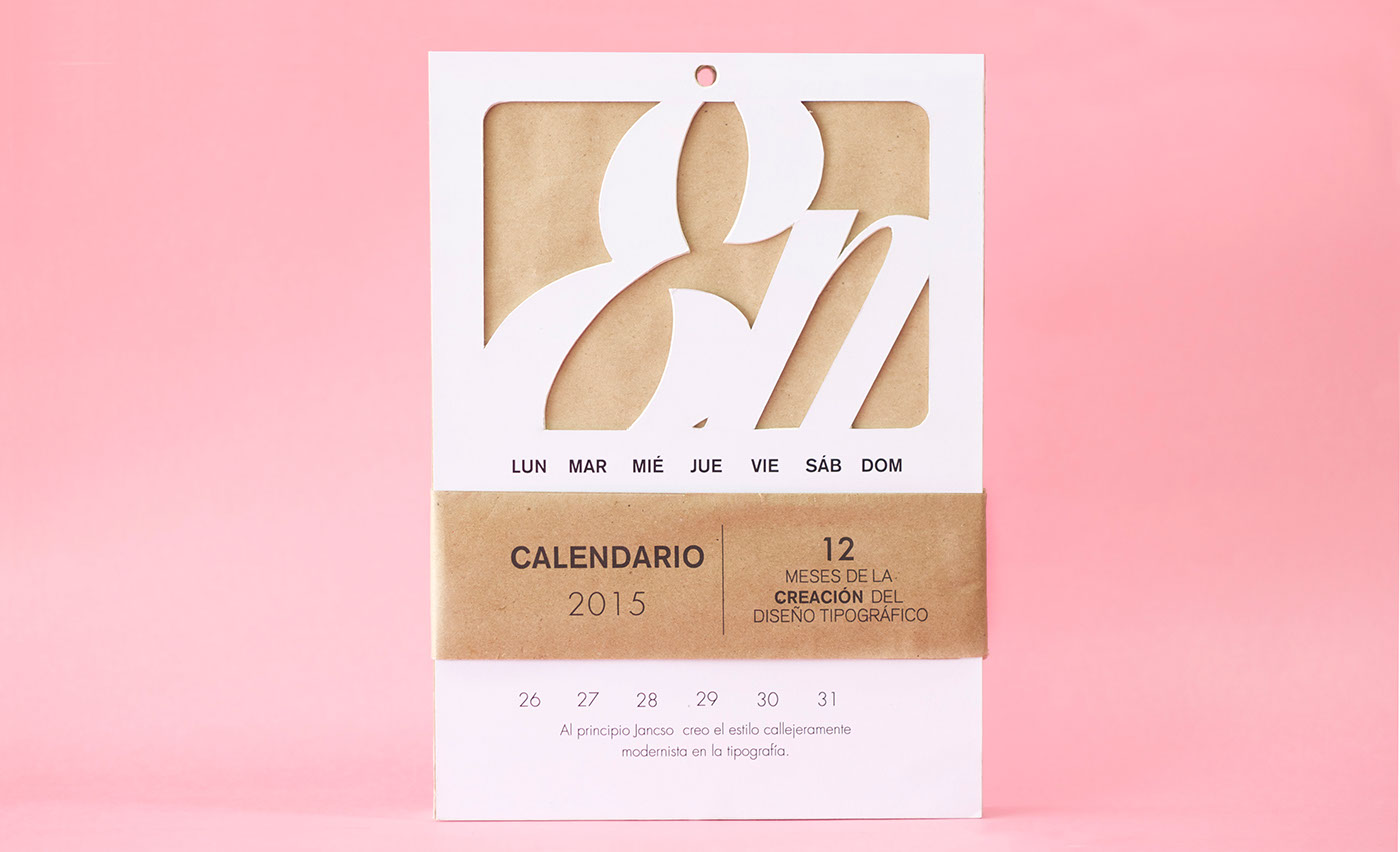 calendar typography calendar typography design calendario Calendario tipografico 