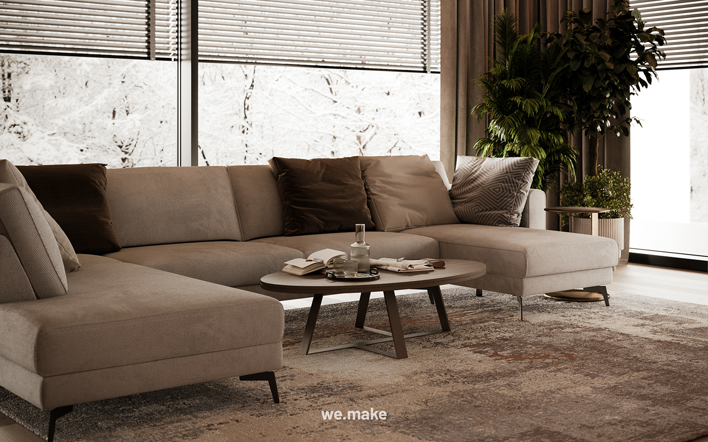 living room CGI interior design  visualization corona Render