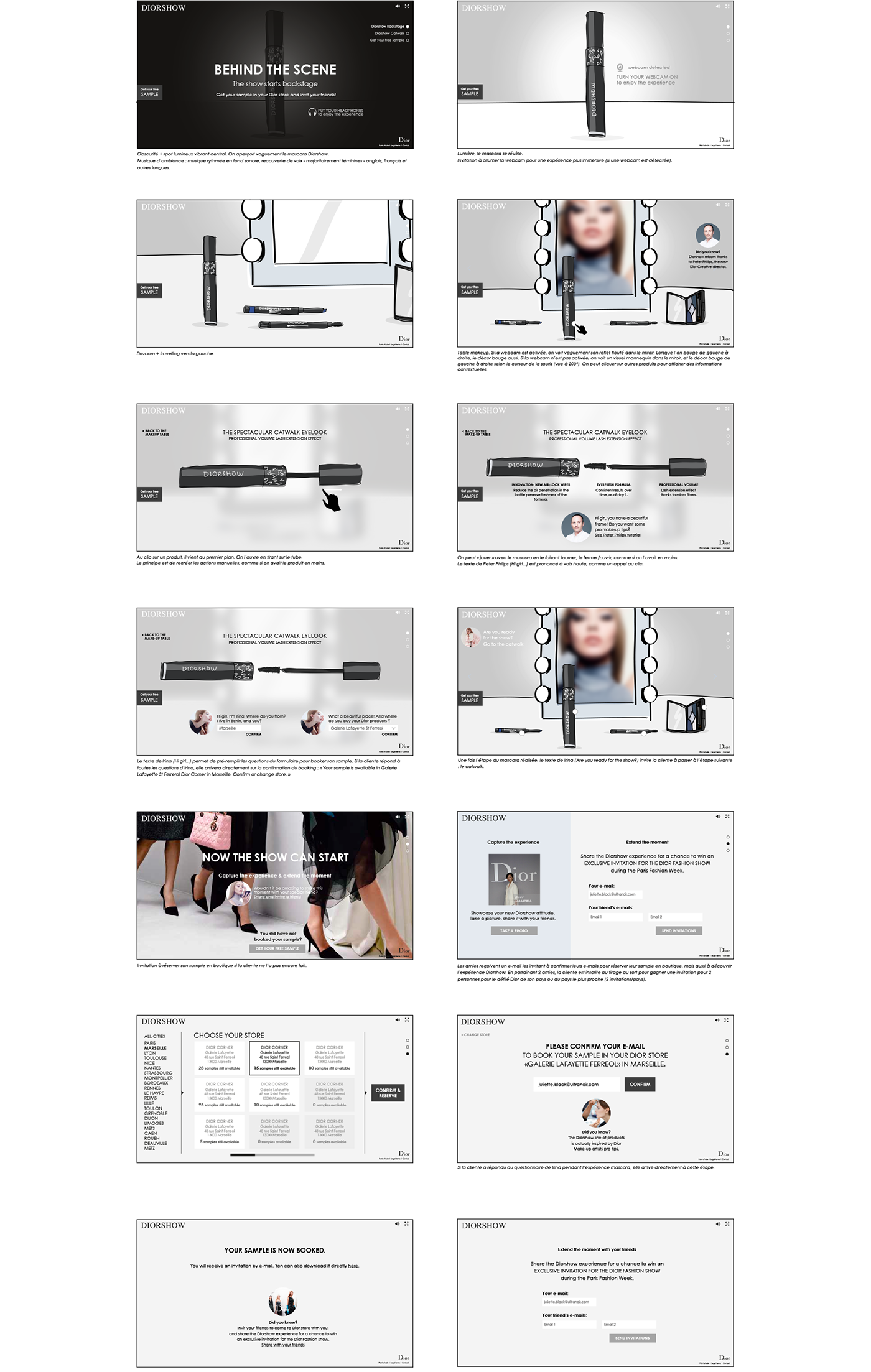 Webdesign conception rédaction mini site CRM luxe Experience webgl js