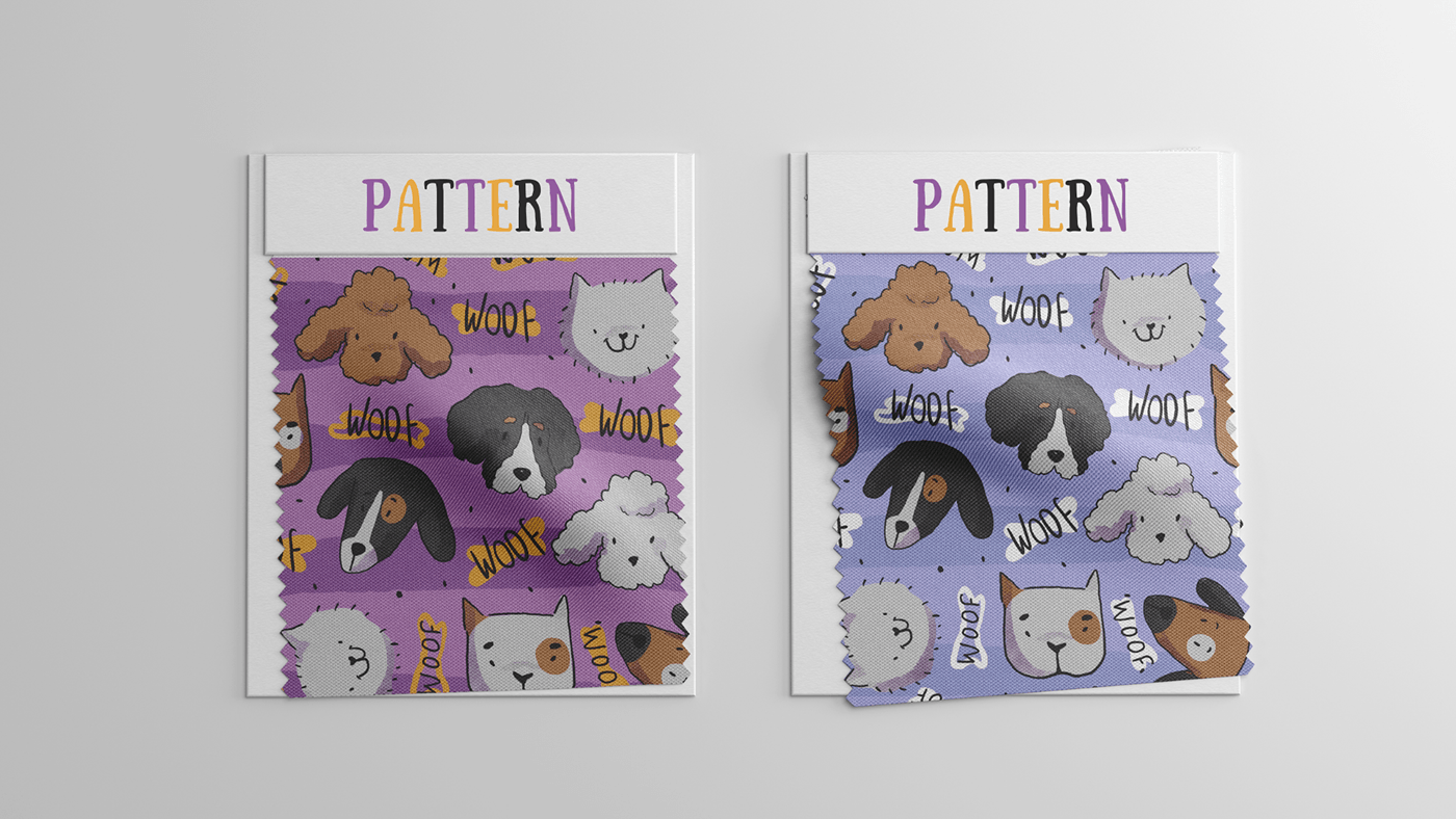 ILLUSTRATION  pattern design  Patterns dogs pets seamless pattern design textile design  kids children illustration