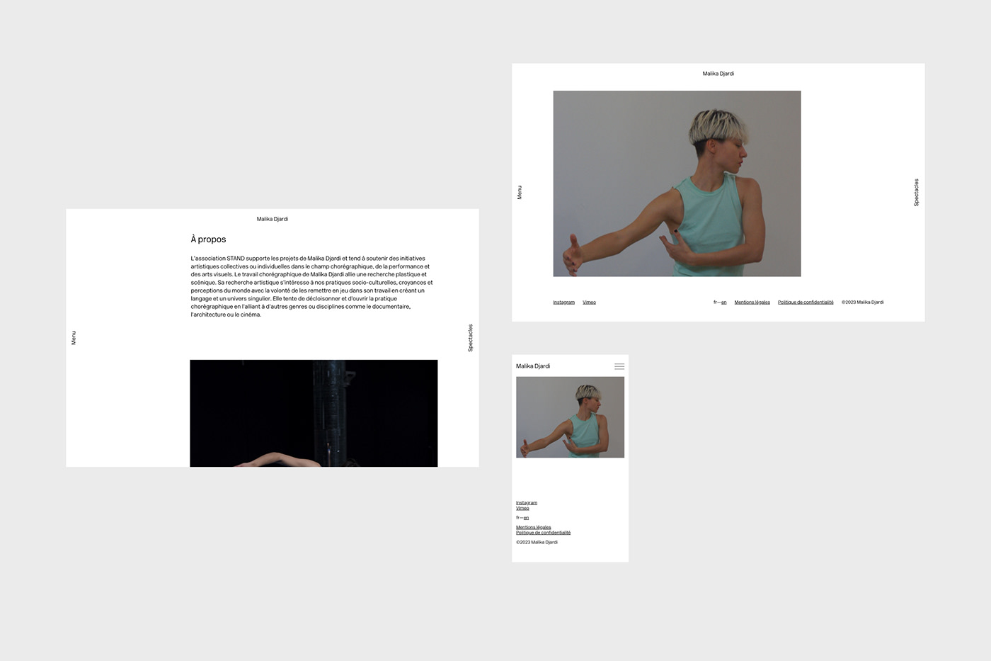 choreographer UI/UX Webdesign Website