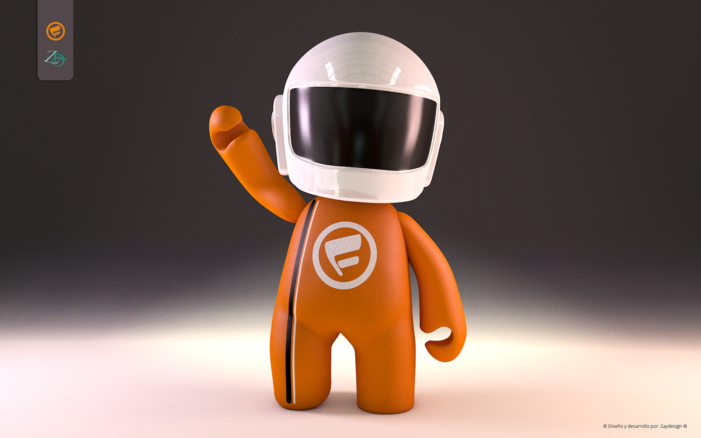 diseño de personajes Diseño 3D art toy f1 orange animacion 3d