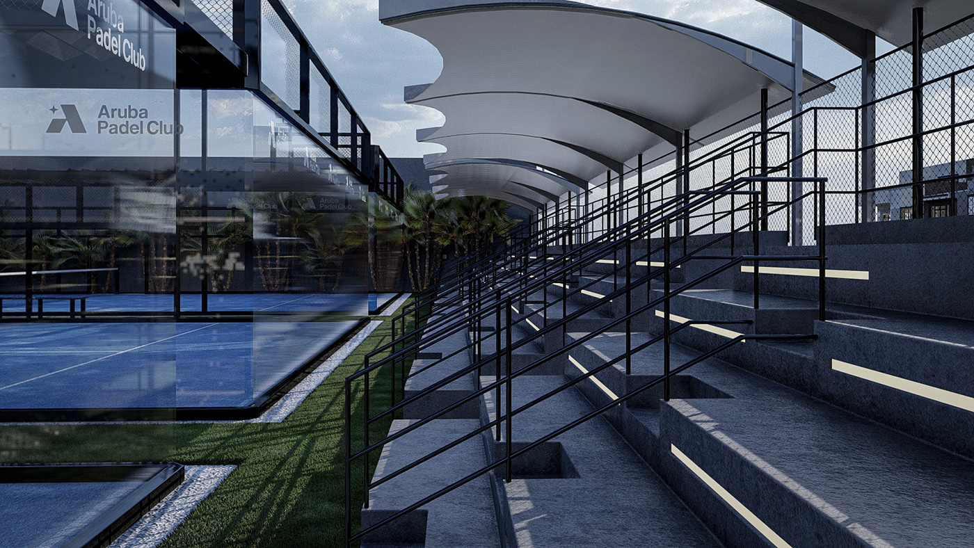 Padel architecture sports 3d modeling